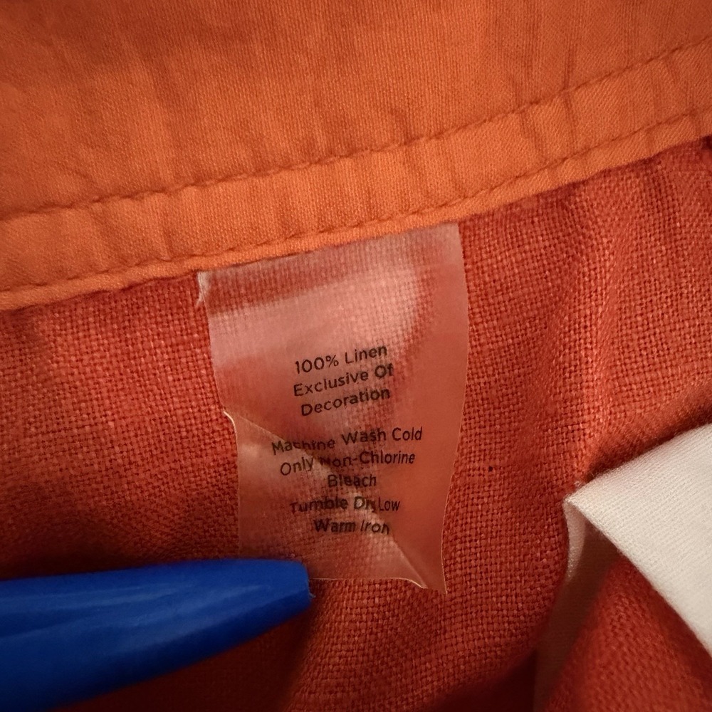 Talbots Rust Orange Drawstring Linen-Blend Skirt - Picture 10 of 12
